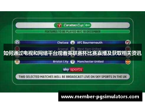 如何通过电视和网络平台观看英联赛杯比赛直播及获取相关资讯