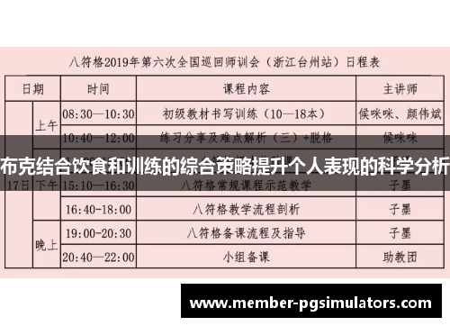布克结合饮食和训练的综合策略提升个人表现的科学分析